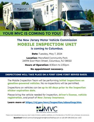 NJMVC Mobile Inspection Flier